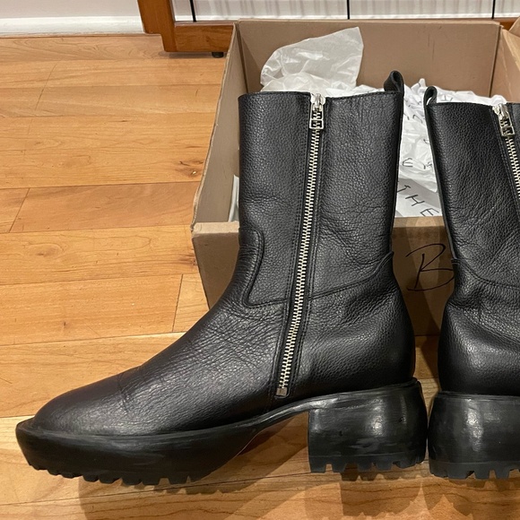 Either/Or Black Leather Camp Boots NWB size 38 - Picture 2 of 15